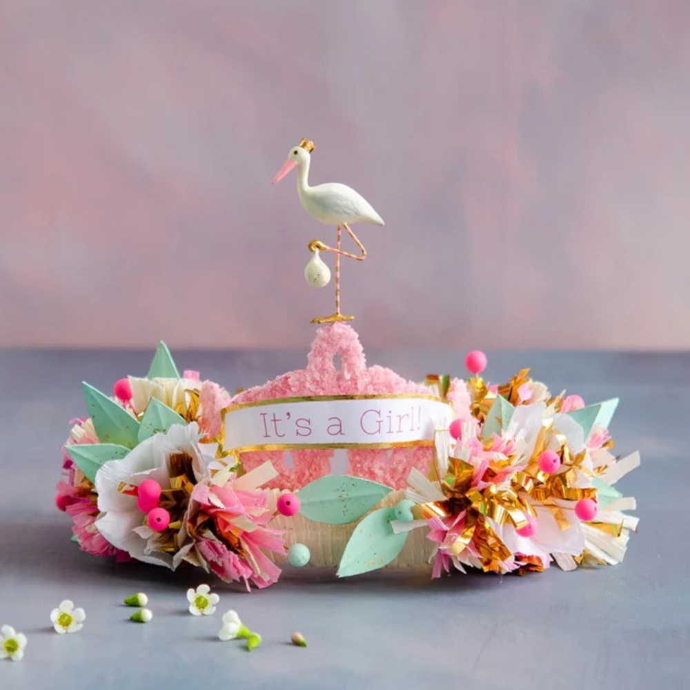 Glitterville Stork “It’s a Girl” Crown/Tiara